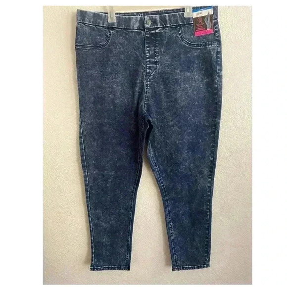🆕NOHO Curvy Plus-Size Mid Blue Acid Jegging 3XG🆕 - Picture 2 of 12